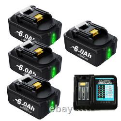 1~4Pack 18V 6.0Ah LXT Li-Ion BL1850 BL1860 BL1830 Battery or Charger For Makita