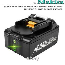 1-4XFor Makita Battery 18V BL1830/1850/BL1860B 6.0Ah LXT Li-Ion Cordless Battery