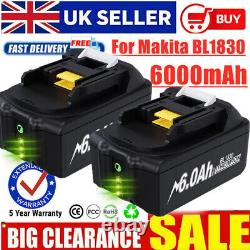 1-4XFor Makita Battery 18V BL1830/1850/BL1860B 6.0Ah LXT Li-Ion Cordless Battery