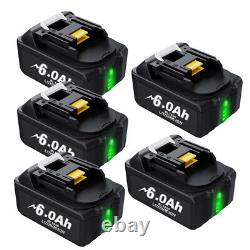1~6Pack For Makita 18V 6.0Ah LXT Li-ion BL1860 BL1850 Cordless Battery / Charger