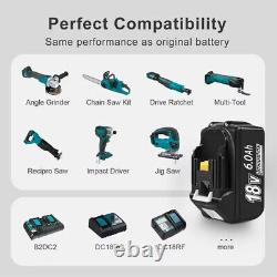 1-9X 6Ah for Makita Battery 18V BL1830/1850 BL1860B LXT Li-Ion Cordless Battery