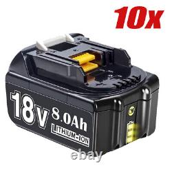 10X 6Ah 8Ah LXT Li-Ion Battery For Makita 18V BL1860 BL1830 BL1850 Cordles Drill