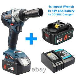 18V Li-ion LXT Cordless Brushless Impact Wrench for Makita / 6A Battery/ Charger