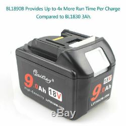 2 x BL1890 18V 9.0Ah Li-ion Battery for Makita 18V BL1860 BL1830 LXT-400 9000mah