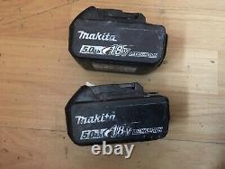2 x Makita Genuine BL1850B 18V 5.0Ah Li-Ion LXT Makstar Batteries