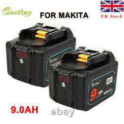 2PC BL1830 18V 9AH LXT Li-Ion Battery For Makita BL1850 BL1860 BL1840 BL1815 LED