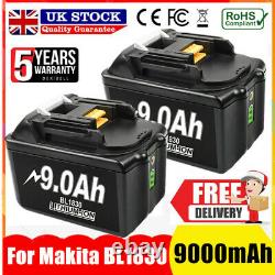 2X 18V 9.0Ah Li-Ion Battery For Makita BL1830 BL1860B BL1850B LXT LED Indicator