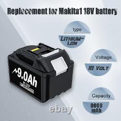 2X BL1830 18V 9Ah LXT Li-ion Battery for Makita Battery BL1860 1850 1890 Charger