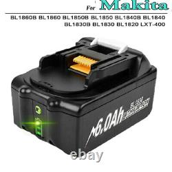 2X for Makita 18V 6.0Ah 9.0ah LXT Li-ion Battery BL1830 BL1850 BL1860/Charger
