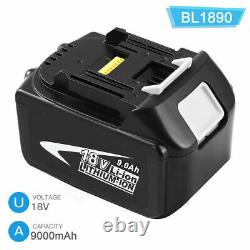 2X18V for Makita 9Ah Li-Ion LXT BL1890B Battery BL1860 BL1850 BL1830 LED Light