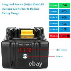 2pc 18V 6.0Ah Li-Ion Battery for Makita LXT BL1830 BL1840 BL1850 BL1860+ Charger