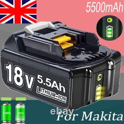 2x 18V 5.5Ah Battery for Makita BL1850B LXT Li-ion BL1830 BL1860B/Dual Charger