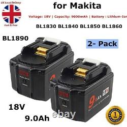 2x 18V 9.0Ah Li-ion Battery For Makita BL1830 1840 1850 LXT400 With LED Display