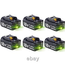 2x 18V for Makita 5.0AH BL1830/1850 Battery BL1860B LXT Li-Ion Cordless Battery