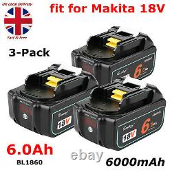 3X for Makita 18V BL1860 BL1840 6.0Ah LXT Li-Ion Cordless Battery BL1830 BL1850