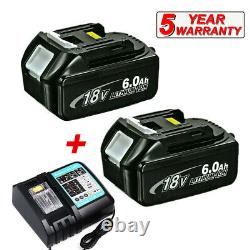 4X 18V 6AH LXT Li-Ion Cordless Battery For Makita BL1840 BL1830 BL1850 + Charger
