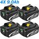 4x 18v 6ah 9ah Lxt Li-ion Battery For Makita Bl1860 Bl1830 Bl1850 Cordless Drill