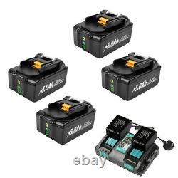 4X 1X For Makita 18V Battery 5500mAh BL1830 BL1850 BL1860 Li-Ion LXT / Charger