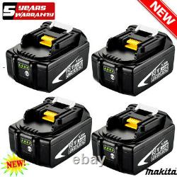 4X5AH 18V LXT Li-Ion Battery For Makita BL1830 BL1840 BL1850 BL1860 Cordless LED