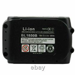4xFor Makita 18V 5Ah BL1850 LXT Li-Ion Cordless Battery BL1830 BL1860B LED Drill