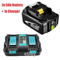 5AH For Makita 18V Original Battery Li-Ion BL1850B BL1860B BL1890 LXT400 Charger