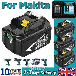 6.0Ah For Makita BL1860B 18V Li-Ion LXT Makstar Battery BL1850 BL1830 BL1815 LED