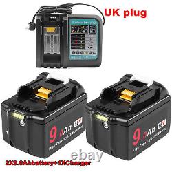 9.0Ah For Makita 18V 6.0Ah Li-ion LXT Battery BL1890 BL1860B WithLED +Dual Charger