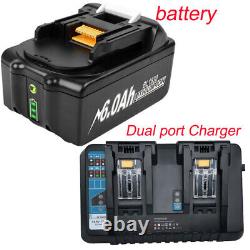 BL1830 18V 6.0Ah LXT Li-ion Battery for Makita BL1860 LED Display/Dual Charger
