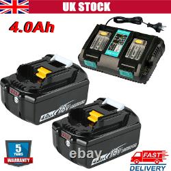 For Makita 18V 4.0Ah LXT Li-Ion BL1830 BL1850B BL1860 Tools Dual Battery Charger