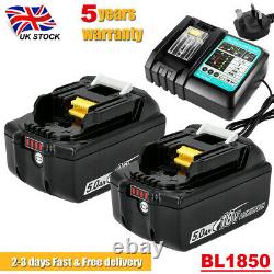 For Makita 18V 5Ah Li-Ion Makstar Battery BL1850 BL1860 BL1840 LXT LED / Charger