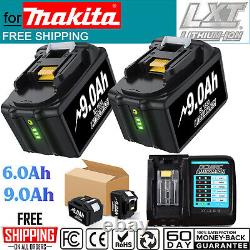 For Makita 18V 6.0Ah 9.0Ah Battery LXT Li-ion BL1860 BL1830 Cordless Charger UK