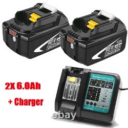 For Makita 18V LXT Li-Ion 6.0Ah /5.0Ah Battery BL1860 BL1850 BL1830 LED &Charger