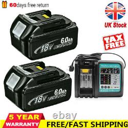 For Makita BL1860 BL1830 BL1850 BL1840 6.0Ah 18V Li-ion LXT Battery & Charger UK