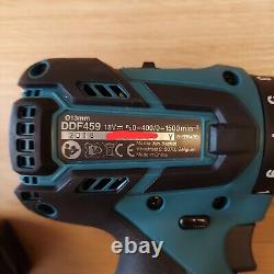 Genuine Makita LXT Cordless Drill Driver, 2 x 3.0Ah 18V BL1830B Batteries DDF459