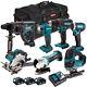 Makita 18v Lxt 7 Piece Cordless Tool Kit 3 X 5.0ah Battery & Charger T4tkit-206