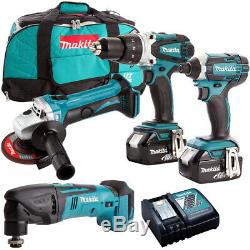 Makita 18V LXT Li-Ion 4pcs Monster Kit with 2 x 5.0Ah Batteries & Charger In Bag