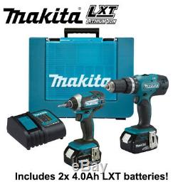 Makita 18V LXT Li-ion Combi Drill & Impact Driver Twin Pack inc 2x 4AH Batteries