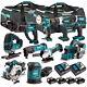 Makita 18v Li-ion 10 Piece Monster Kit With 4 X 5.0ah Batteries & Charger In Bag
