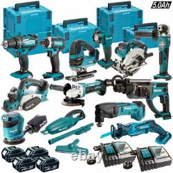 Makita 18V Li-ion 13 Piece Monster Kit with 4 x 5.0AH Batteries, Charger & Case