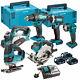 Makita 18v Li-ion 6 Piece Monster Kit With 3 X 5.0ah Batteries & Charger In Case