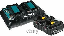 Makita BL1850B2DC2 5.0 Ah 18V LXT Li-Ion Battery & Dual Port Charger Kit BL1850B
