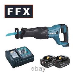 Makita DJR186RTE 18v LXT Li-ion Reciprocating Saw Battery Charger 5ah Kit