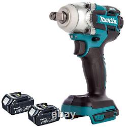 Makita DTW285Z 18V LXT Brushless 1/2 Impact Wrench with 2 x 4.0Ah Batteries