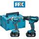 Makita Ffx Dlx2131/4 18v 2x 4ah Li-ion Lxt Combi Drill + Impact Driver Twin Kit