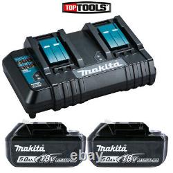 Makita Genuine BL1850 18V 5.0Ah LXT Li-Ion Twin Battery With Twin Port Charger
