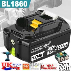 UK for Makita 18V 7.0Ah LXT Li-ion Battery BL1830 BL1840 BL1850 BL1860 & Charger