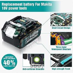 1-4 Pack 18V 6.0Ah Batterie/Chargeur Double pour Makita 8.0Ah LXT Li-ion BL1830 BL1860