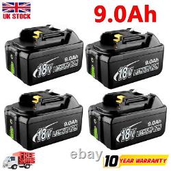 1-4X BL1860B 18V 6Ah 9Ah Batterie Li-ion LXT pour Makita Batterie BL1830 / Chargeur