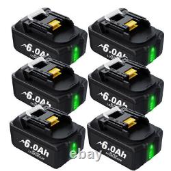 1 ~ 6 Pack pour Makita 18V 6.0Ah LXT Li-ion BL1860 BL1850 Batterie sans fil / Chargeur