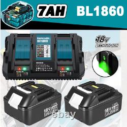 2 PACK POUR MAKITA 18V 7.0Ah BATTERIE LXT LI-ION BL1860 BL1850 BL1840 CHARGEUR